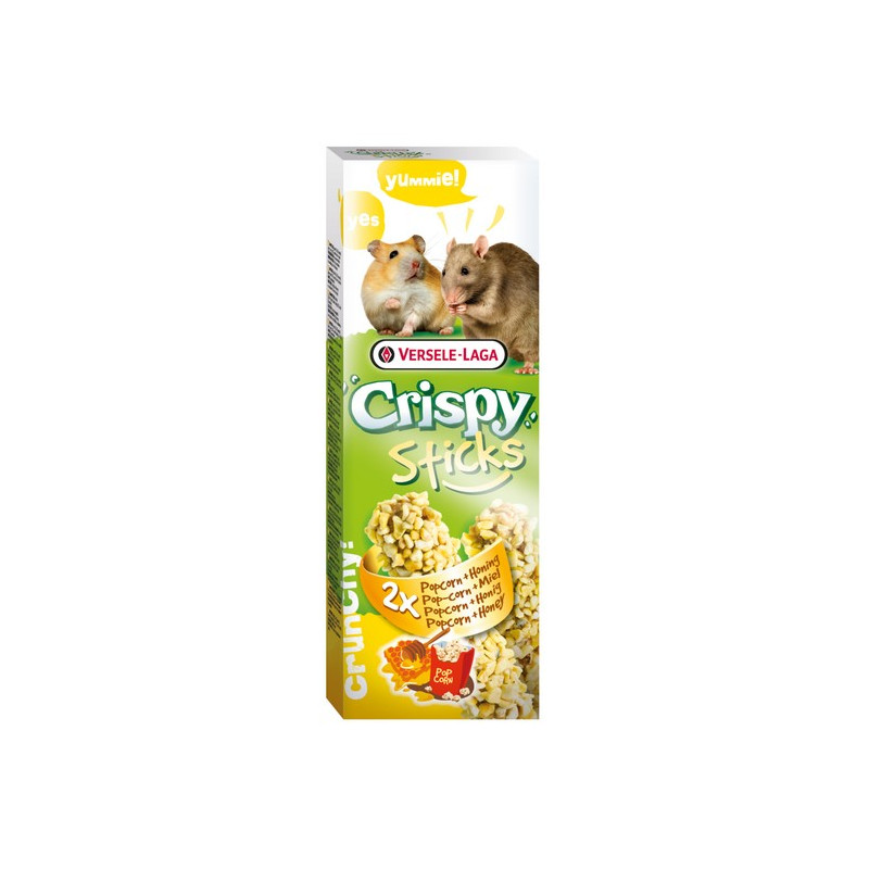 Versele-Laga Crispy Sticks Hamster & Rat Popcorn & Honey - kolby dla chomików i szczurów z popcornem i miodem 110g