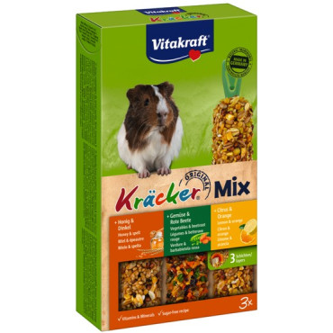 Vitakraft Kracker 3szt Świnka morska Mix - Miód/Warzywa/Cytryna 168g [25226]