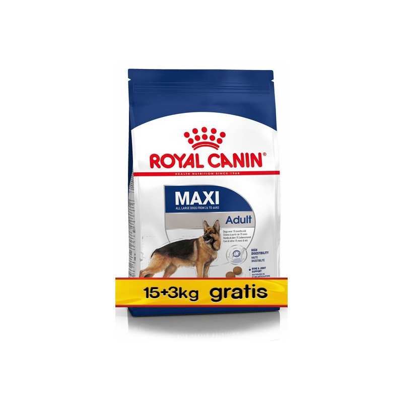 Royal Canin Maxi Adult karma sucha dla psów dorosłych, do 5 roku życia, ras dużych 18kg (15+3kg)