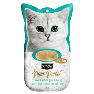 Kit Cat PurrPuree Tuna & Fiber Hairball 4x15g