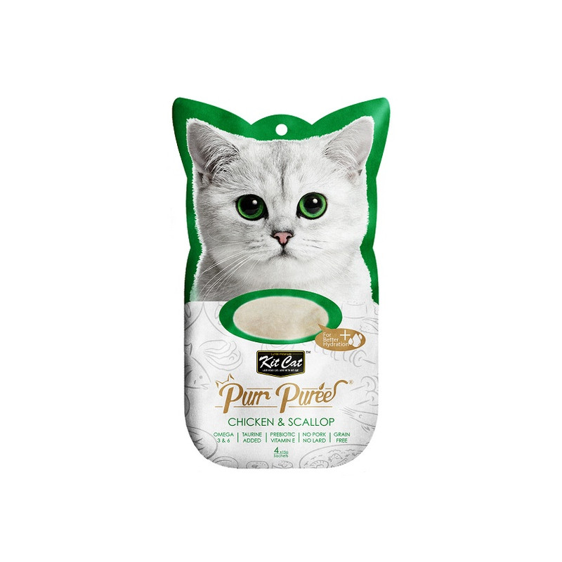 Kit Cat PurrPuree Chicken & Scallop 4x15g