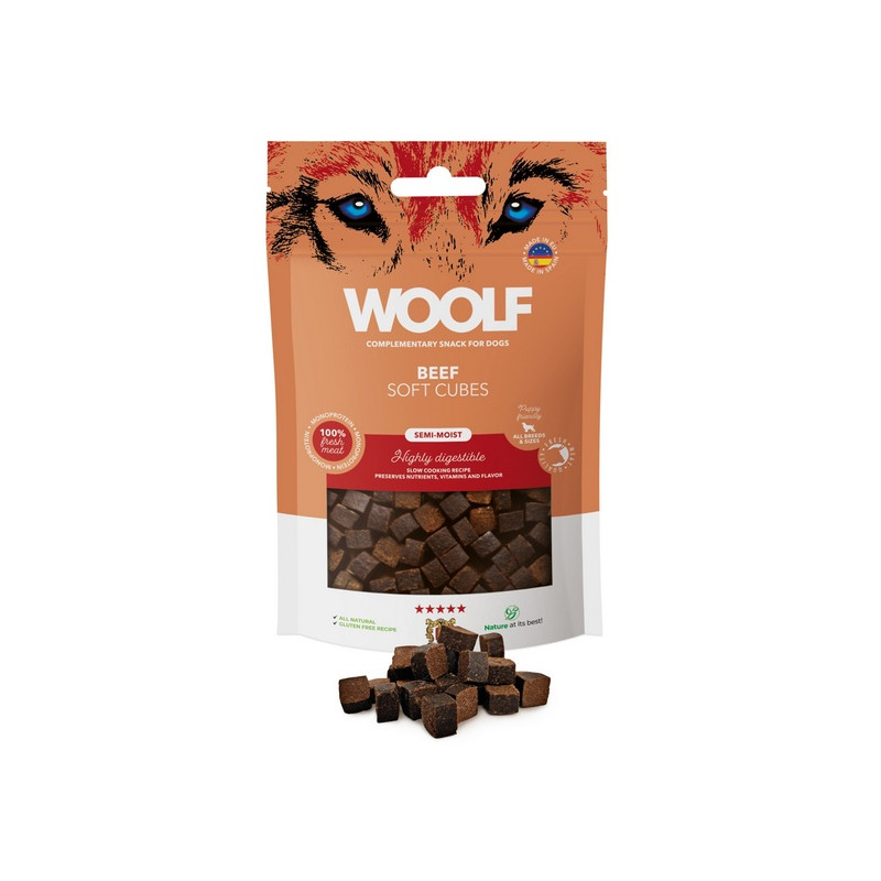 Woolf Soft Cubes Monoprotein Beef 100g