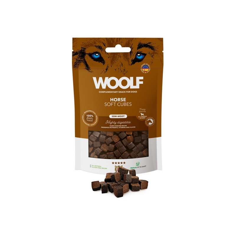 Woolf Soft Cubes Monoprotein Horse 100g