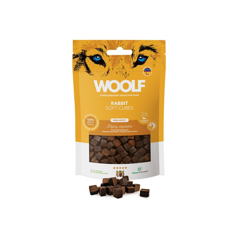 Woolf Soft Cubes Monoprotein Rabbit 100g