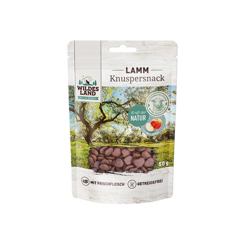 Wildes Land Knuspersnack Lamm & Apfel 50g