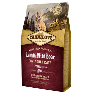 Carnilove Cat Lamb & Wild Boar Sterilised - jagnię i dzik 2kg