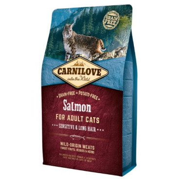 Carnilove Cat Salmon Sensitive & Long Hair - łosoś 2kg