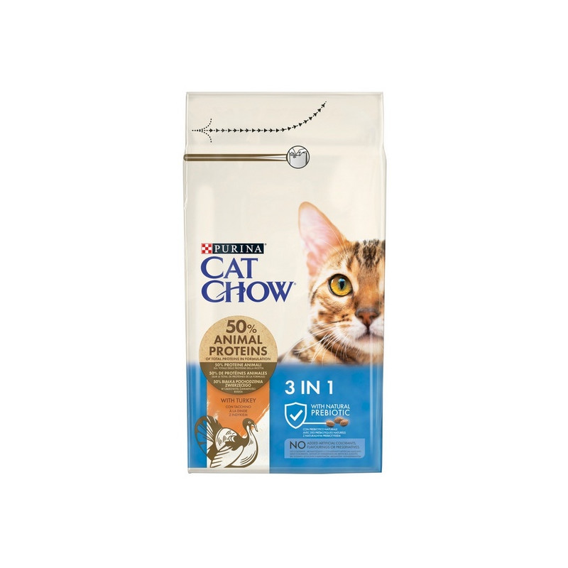 Purina Cat Chow 3in1 z indykiem 1,5kg