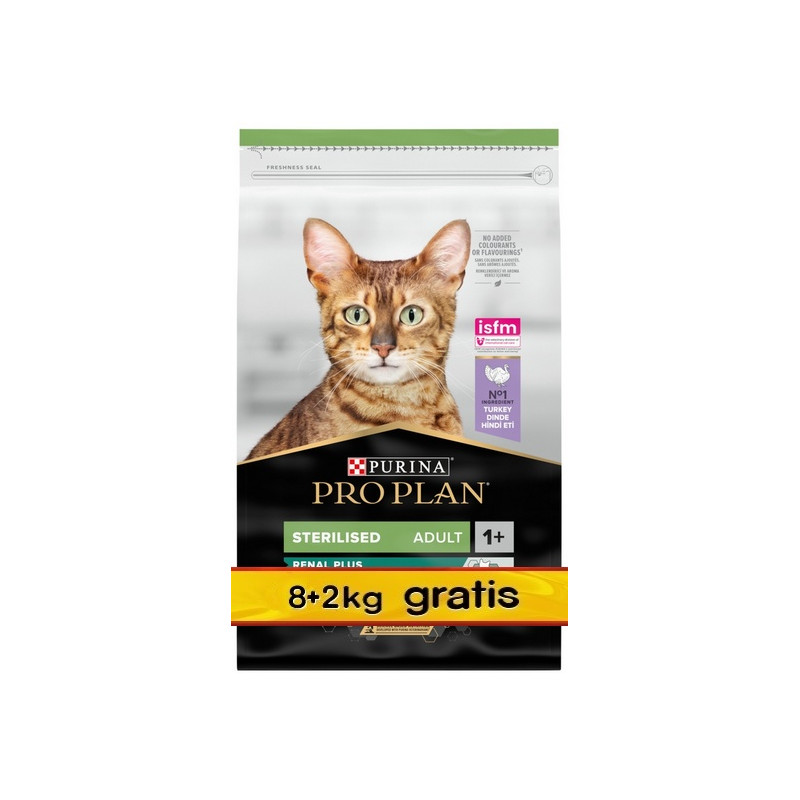 Purina Pro Plan Cat Sterilised Renal Adult Indyk 10kg (8+2kg gratis)