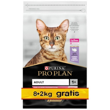 Purina Pro Plan Cat Adult Delicate Digestion z indykiem 10kg (8+2kg)