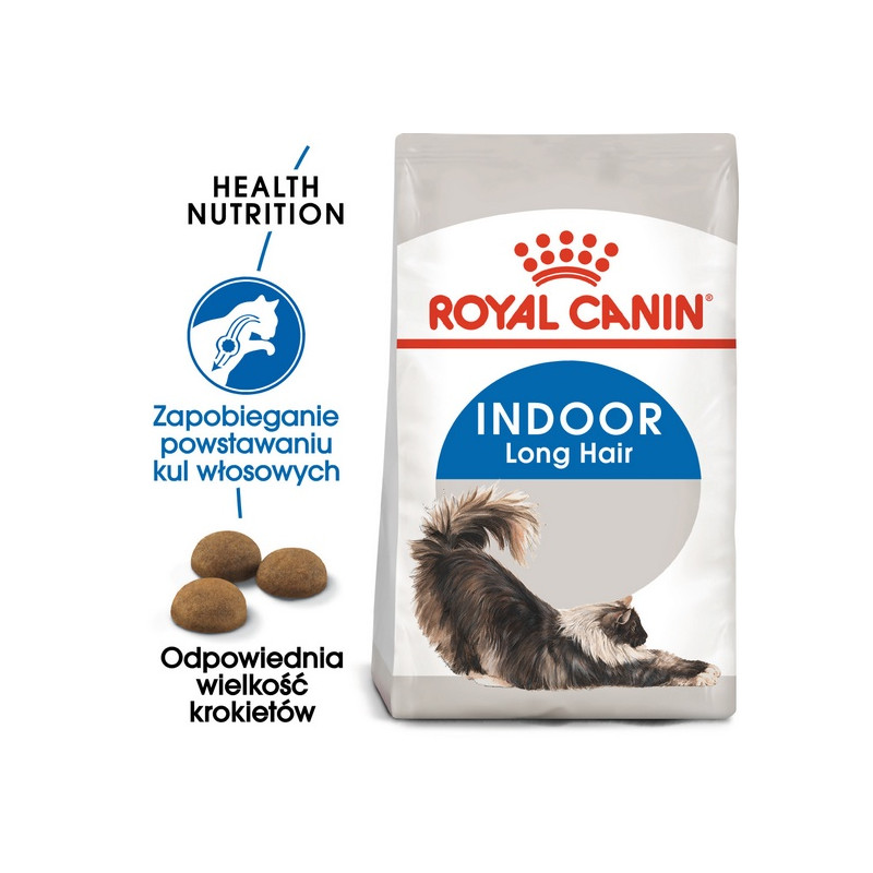 Royal Canin Indoor Long Hair karma sucha dla kotów dorosłych, długowłose, przebywających wyłącznie w domu 10kg