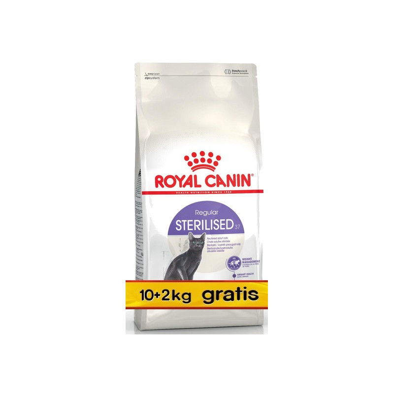 Royal Canin Sterilised karma sucha dla kotów dorosłych, sterylizowanych 12kg (10+2kg)