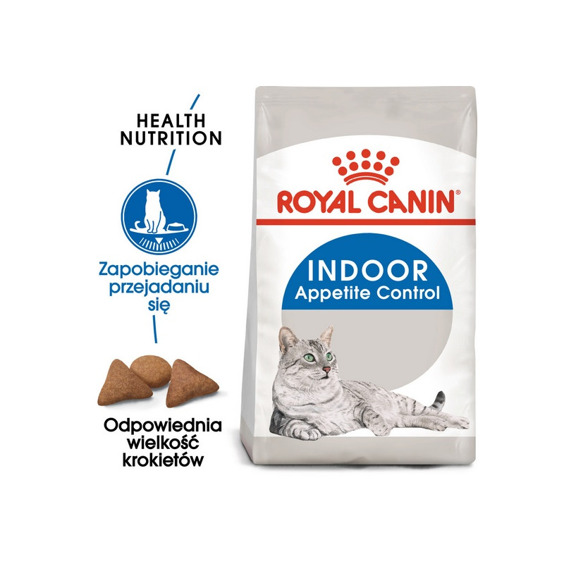 Royal Canin Indoor Apetite Control karma sucha dla kotów dorosłych przebywających w domu, domagających się jedzenia 400g