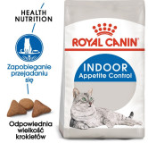 Royal Canin Indoor Apetite Control karma sucha dla kotów dorosłych przebywających w domu, domagających się jedzenia 400g