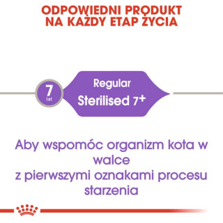 Royal Canin Sterilised 7+ karma sucha dla kotów dorosłych, od 7 do 12 roku życia, sterylizowanych 10kg