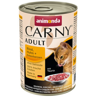 Animonda Carny Adult Wołowina, Kurczak + Kacze serca puszka 400g