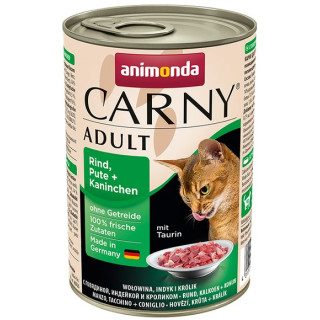 Animonda Carny Adult Wołowina, Indyk + Królik puszka 400g