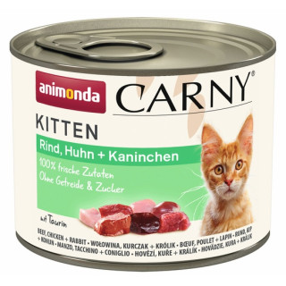 Animonda Carny Kitten Wołowina, Kurczak + Królik puszka 200g