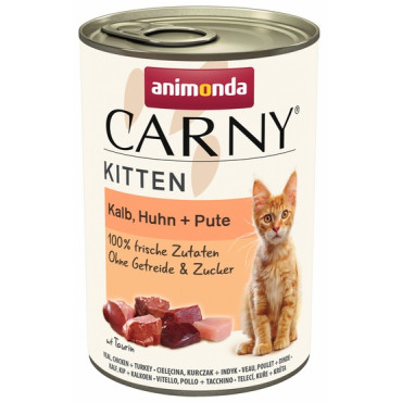 Animonda Carny Kitten Cielęcina + Kurczak + Indyk puszka 400g