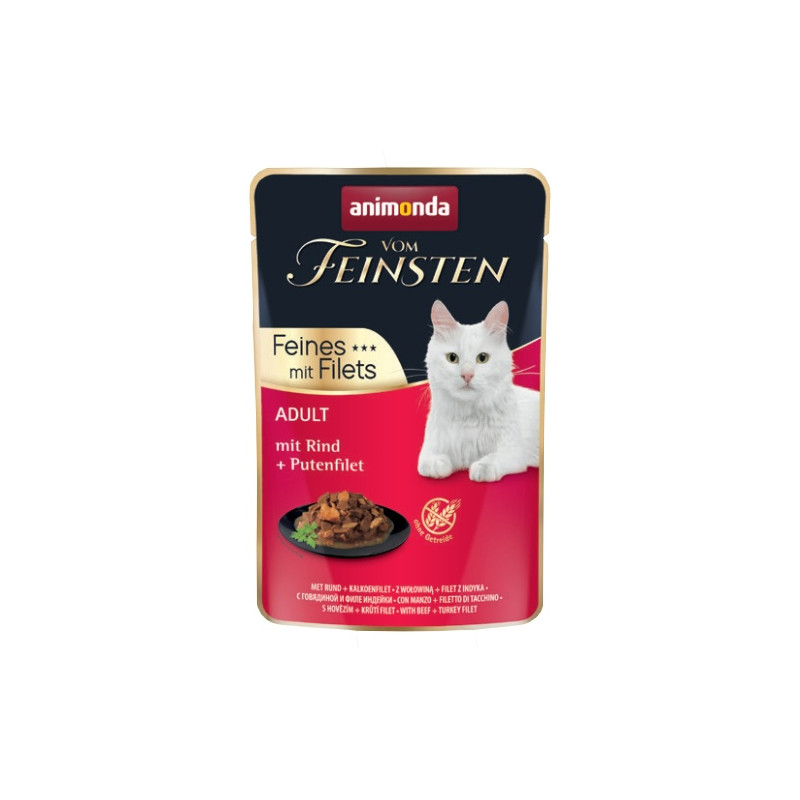 Animonda vom Feinsten Cat Adult Wołowina + filet z indyka saszetka 85g