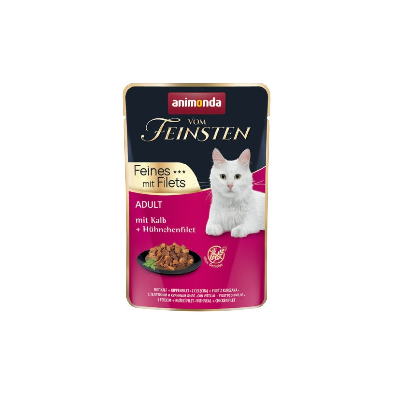 Animonda vom Feinsten Cat Adult Cielęcina + filet z kurczaka saszetka 85g