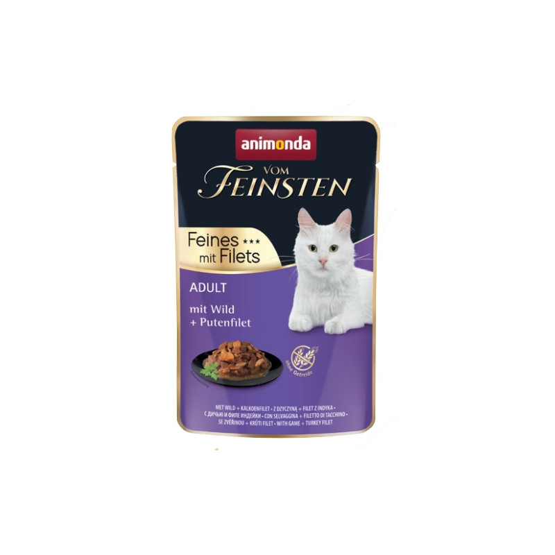 Animonda vom Feinsten Cat Adult Dziczyzna + filet z indyka saszetka 85g