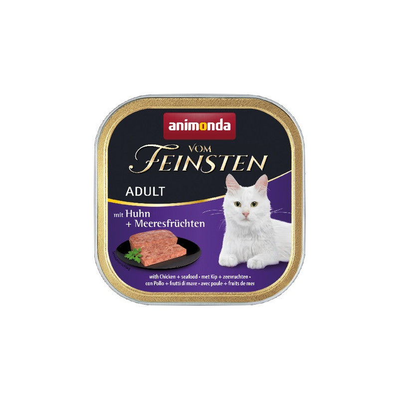 Animonda vom Feinsten Cat Adult z Kurczakiem i Owocami Morza tacka 100g