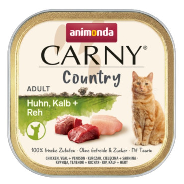 Animonda Carny Country Adult Kurczak, Cielęcina i Sarnina tacka 100g