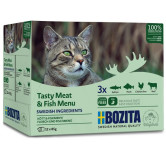 Bozita Cat Multibox z mięsem i rybą w galaretce saszetki 12x85g