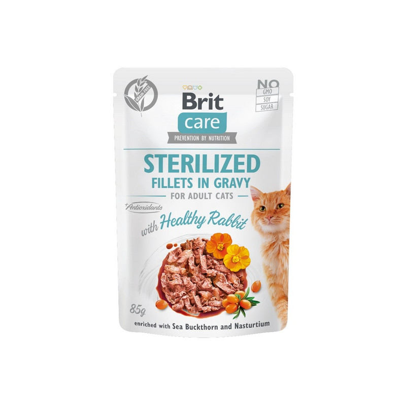 Brit Care Cat Fillets In Gravy Sterilized Healthy Rabbit saszetka 85g