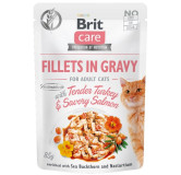 Brit Care Cat Fillets In Gravy Tender Turkey & Savory Salmon saszetka 85g