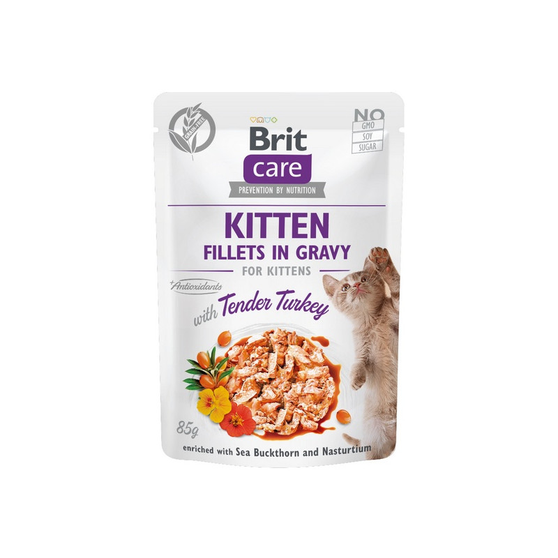 Brit Care Cat Fillets In Gravy Kitten Tender Turkey saszetka 85g