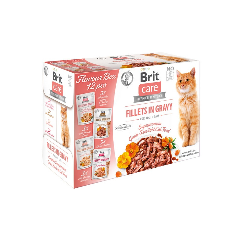 Brit Care Cat Fillets In Gravy Flavour Box saszetki 12x85g