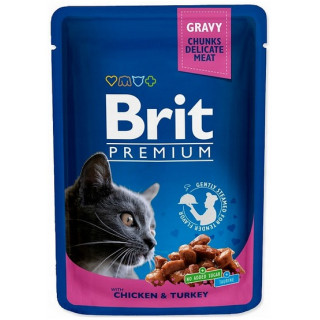 Brit Premium Cat Adult Kurczak + Indyk saszetka 100g