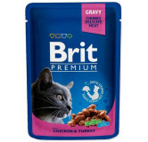 Brit Premium Cat Adult Kurczak + Indyk saszetka 100g