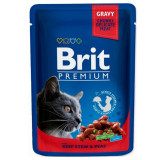 Brit Premium Cat Adult Wołowina + Groszek saszetka 100g