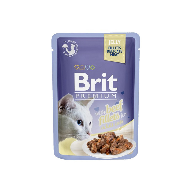 Brit Premium Cat Fillets with Beef galaretka saszetka 85g