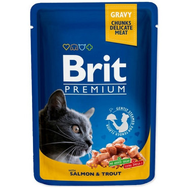 Brit Premium Cat Adult Łosoś + Pstrąg saszetka 100g