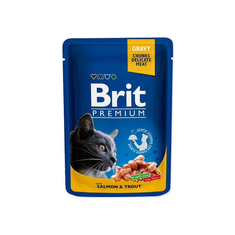 Brit Premium Cat Adult Łosoś + Pstrąg saszetka 100g