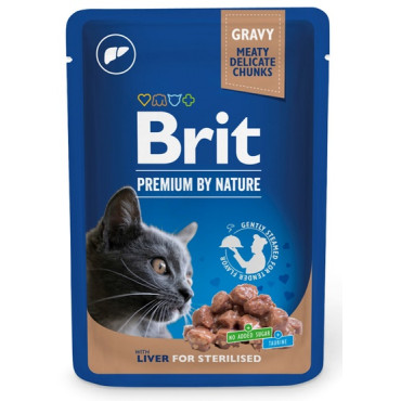 Brit Premium By Nature Cat Sterilised Liver sos saszetka 100g