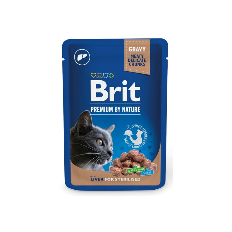 Brit Premium By Nature Cat Sterilised Liver sos saszetka 100g