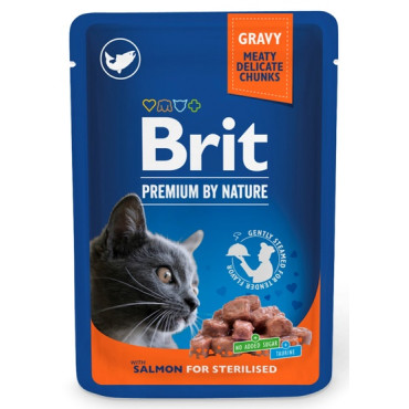 Brit Premium By Nature Cat Sterilised Salmon sos saszetka 100g