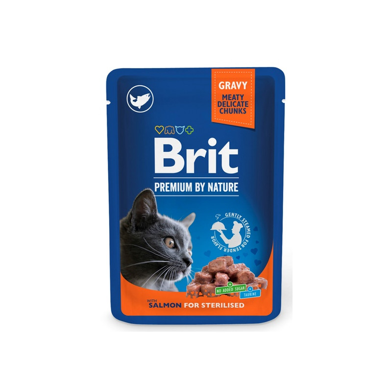 Brit Premium By Nature Cat Sterilised Salmon sos saszetka 100g