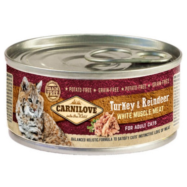 Carnilove Cat Turkey & Reindeer - indyk i renifer puszka 100g