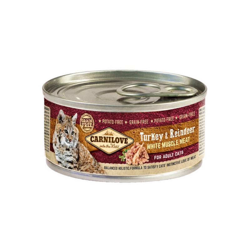 Carnilove Cat Turkey & Reindeer - indyk i renifer puszka 100g