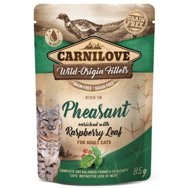 Carnilove Cat Pheasant & Raspberry Leaves - bażant i liście maliny saszetka 85g