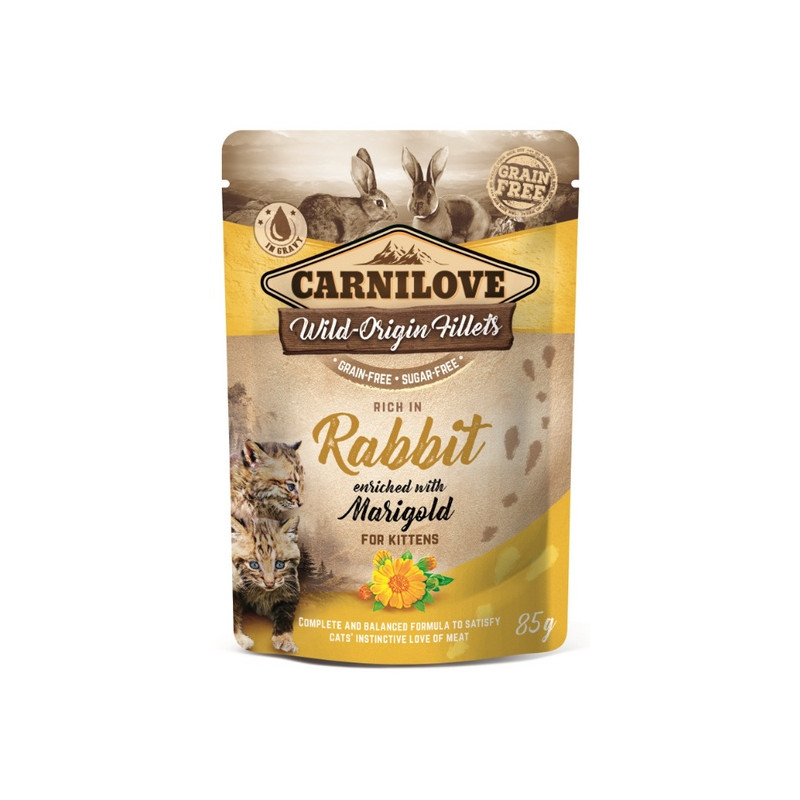 Carnilove Cat Rabbit & Marigold Kitten - królik i nagietek saszetka 85g