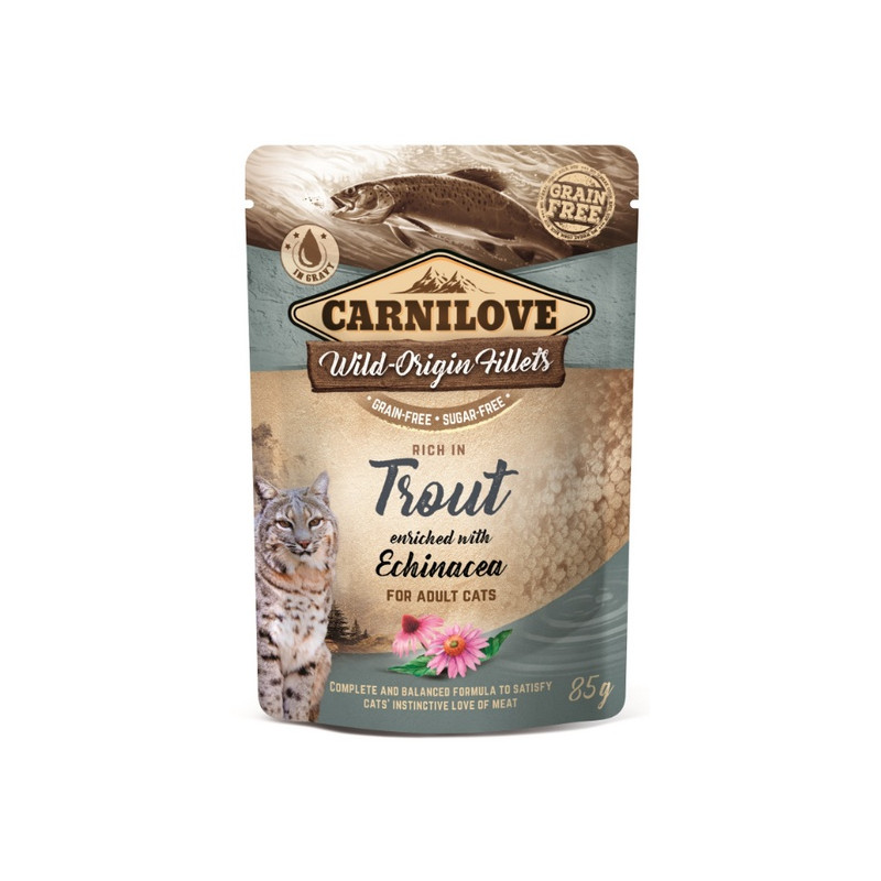 Carnilove Cat Trout & Echinacea - pstrąg i Echinacea saszetka 85g