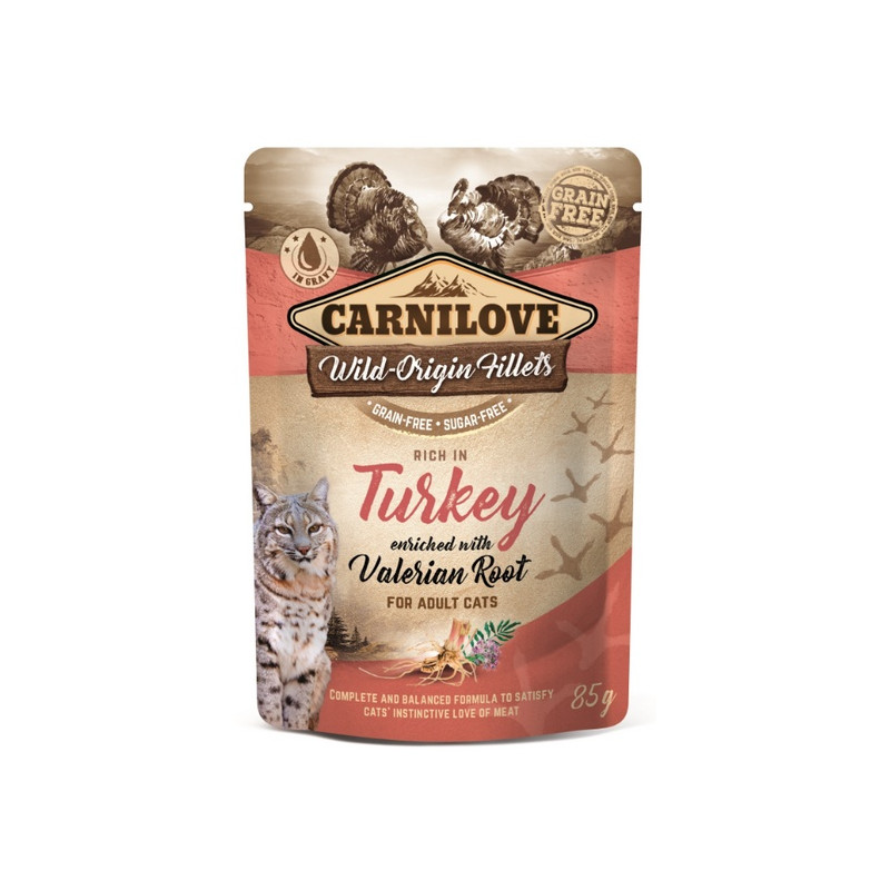 Carnilove Cat Turkey & Valerian Root - indyk i waleriana saszetka 85g