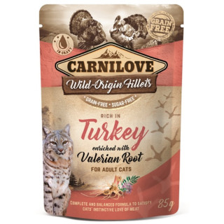 Carnilove Cat Turkey & Valerian Root - indyk i waleriana saszetka 85g